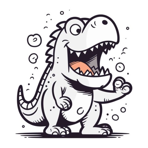 Funny cartoon crocodile on white background. Vector illustration