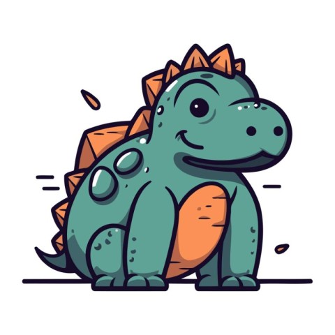 Vector illustration of cute dinosaur. Cartoon style. Isolated on