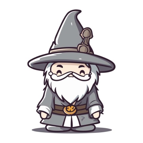 Wizard wizard character cartoon vector illustration. Cute wizard