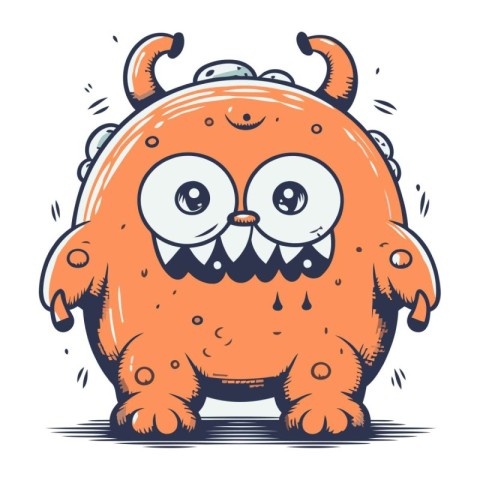 Funny cartoon monster. Vector illustration of a monster. Hallowe