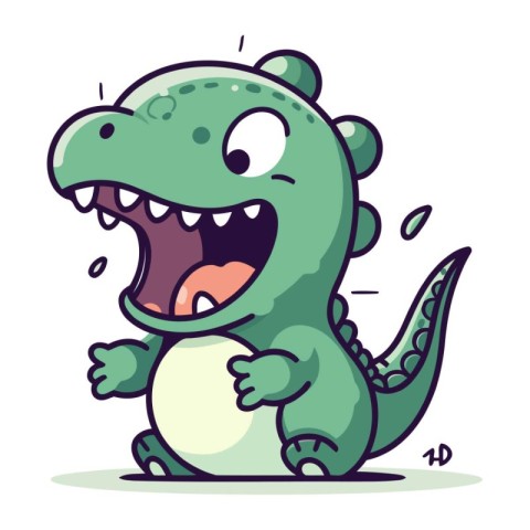 Cute crocodile cartoon character. Vector illustration of a funny