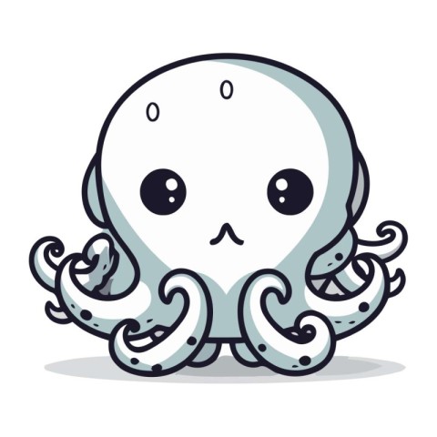 Octopus character design. Underwater life ecosystem fauna and oc