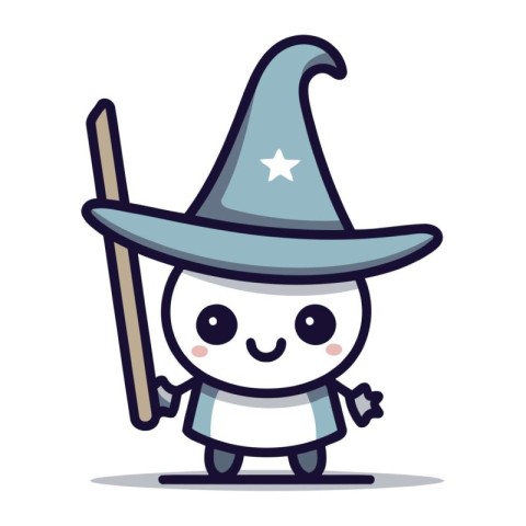 Witch cartoon character design. Cute and funny vector illustrati