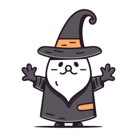 Witch vector illustration. Cute cartoon character for Halloween