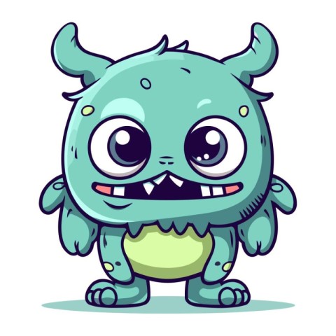 Cute cartoon monster. Vector illustration isolated on a white ba