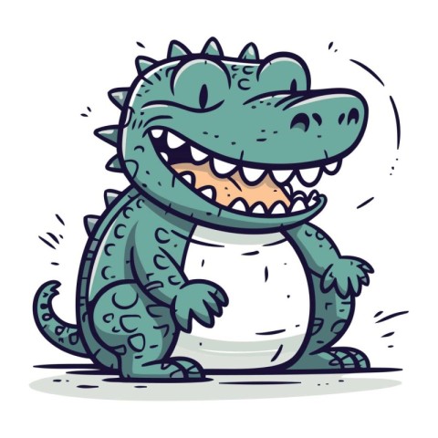 Cute cartoon crocodile. Vector illustration of a crocodile.