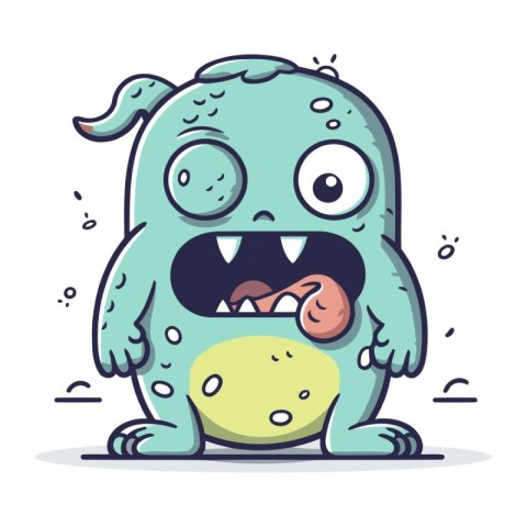 Cartoon monster. Vector illustration of cute monster character.