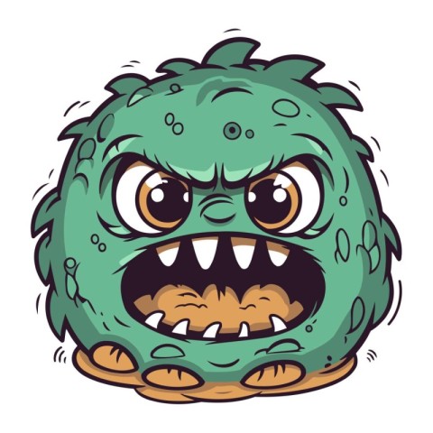 Cartoon monster. Vector illustration of a monster with green eye