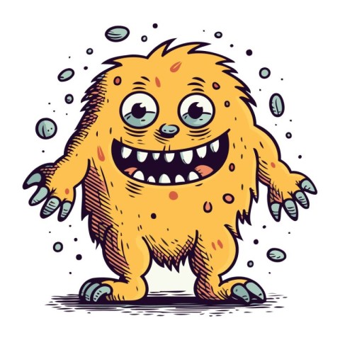 Funny monster. Vector illustration. Cartoon character. Cute mons