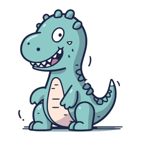 Cute Cartoon Dinosaur Vector Illustration. Cute Dinosaur Vector