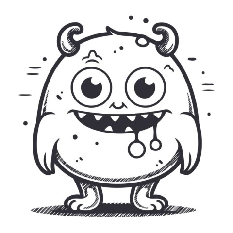 Monster. Vector illustration in sketch style. Isolated on white