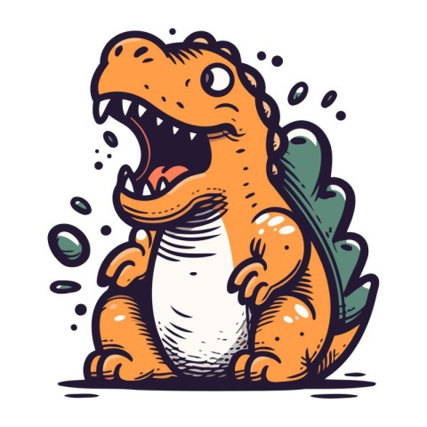 Cute dinosaur. Vector illustration of a dinosaur. Cartoon dinosa