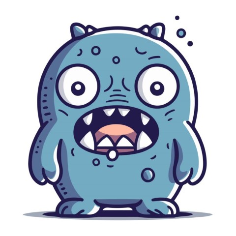 Cartoon monster. Vector illustration of a monster. Cute monster.