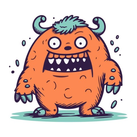 Cartoon monster. Vector illustration. Cute monster. Cartoon mons