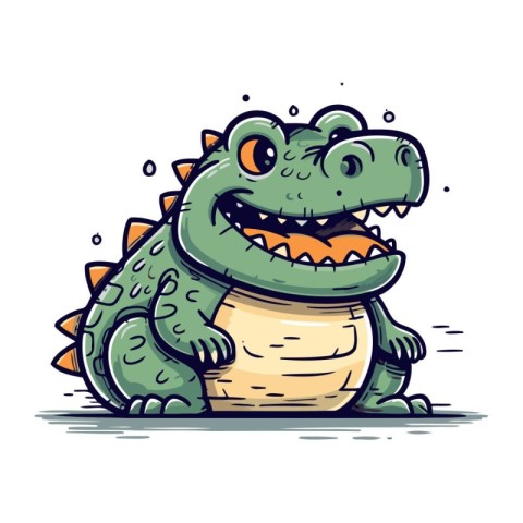 Crocodile. Vector illustration of a funny cartoon crocodile.