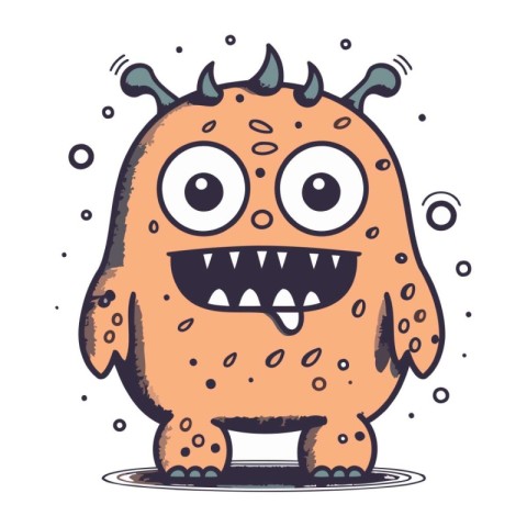 Funny monster. Vector illustration in cartoon style. Isolated on