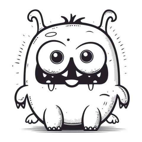 Cute cartoon monster. Vector illustration. Isolated on white bac