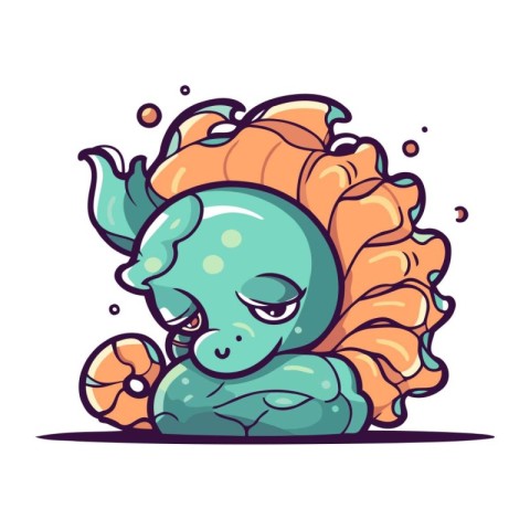 Cute monster. Vector illustration. Cartoon style. Isolated on wh