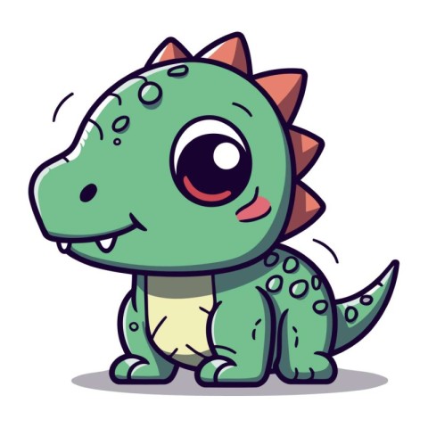 Cute Dinosaur Cartoon Mascot Character. Vector Illustration.