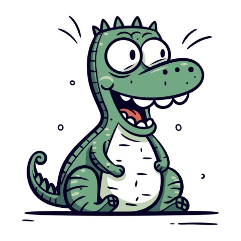 Cartoon crocodile. Vector illustration isolated on white backgro