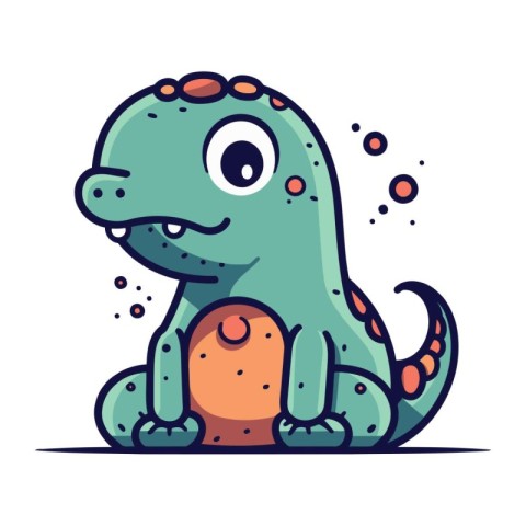 Cartoon dinosaur character. Vector illustration. Cute cartoon mo