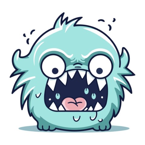 Funny monster character. Vector illustration of a monster with b