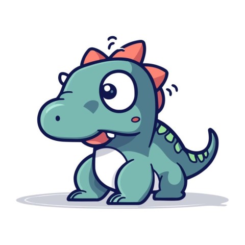 Triceratops Dinosaur Cartoon Character. Vector Illustration.