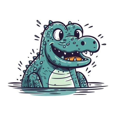 Cartoon crocodile. Vector illustration of a cartoon crocodile.