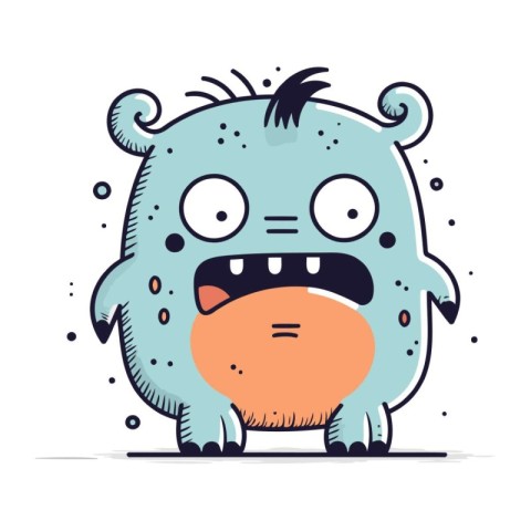 Cute monster. Vector illustration. Cartoon character. Cute monst