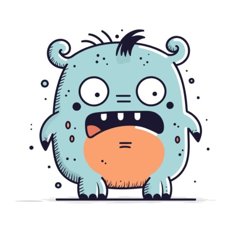 Cute monster. Vector illustration. Cartoon character. Cute monst