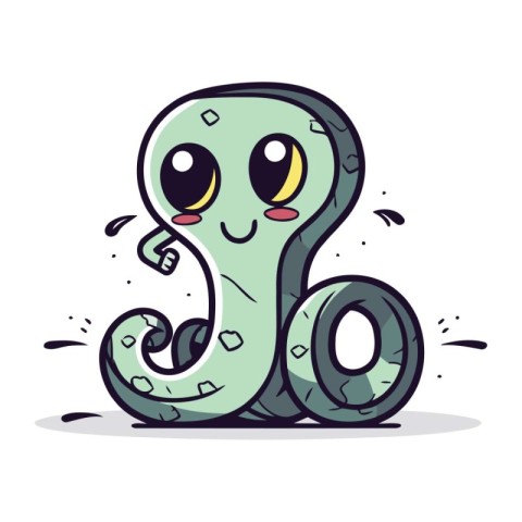 Cute octopus character. Vector illustration. Cartoon style. Isol