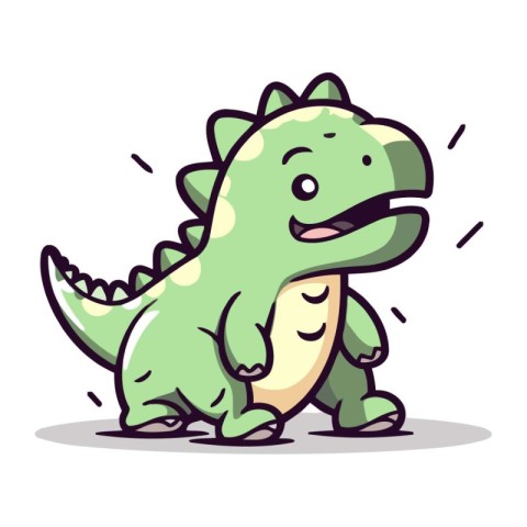 Cute cartoon dinosaur. Vector illustration isolated on a white b