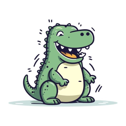 Cute crocodile. Vector illustration in cartoon style on white ba