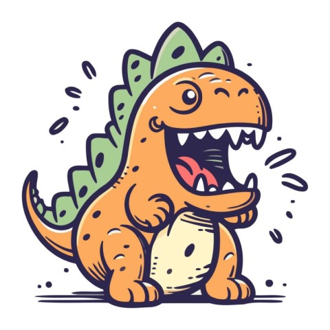 Dinosaur. Vector illustration of a cute cartoon dinosaur. Cute d