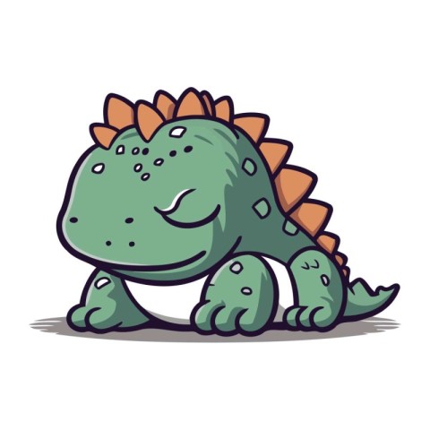 Cute Dinosaur Cartoon Vector Illustration. Isolated On White Bac