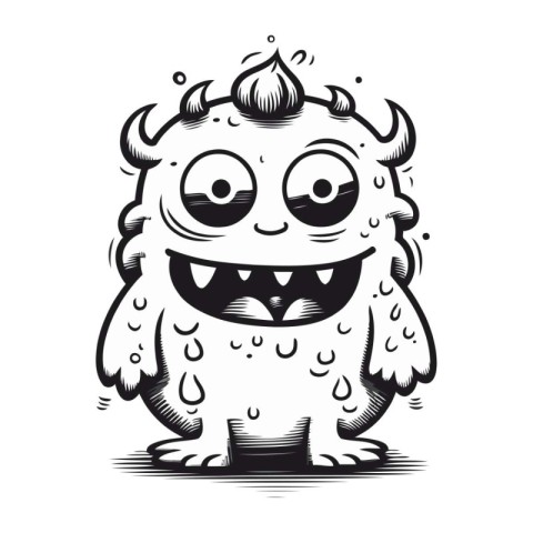 Cute cartoon monster isolated on a white background. Vector illu