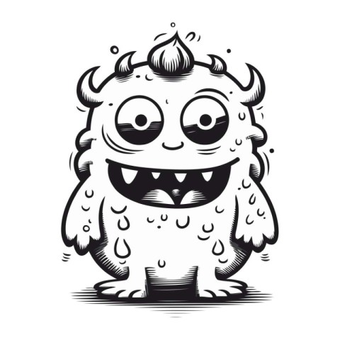 Cute cartoon monster isolated on a white background. Vector illu