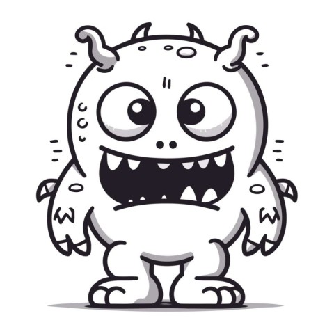 Funny cartoon monster. Vector illustration isolated on a white b