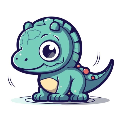 Cute cartoon dinosaur. Vector illustration isolated on a white b