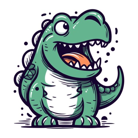 Cartoon crocodile. Vector illustration of a funny crocodile.