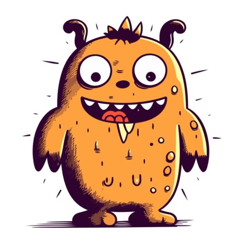 Cute cartoon monster. Vector illustration of a monster isolated