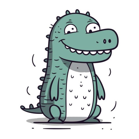 Cute cartoon crocodile. Vector illustration isolated on white ba