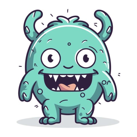 Cartoon monster character. Vector illustration. Cute monster vec