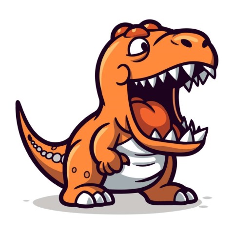 Cartoon tyrannosaurus rex isolated on white background. Vector i