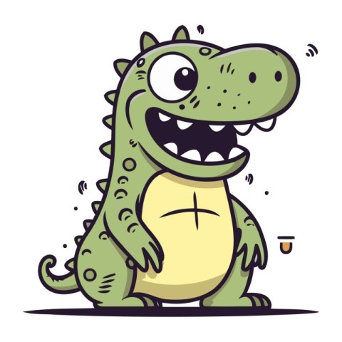 Funny crocodile vector illustration. Cute cartoon crocodile.