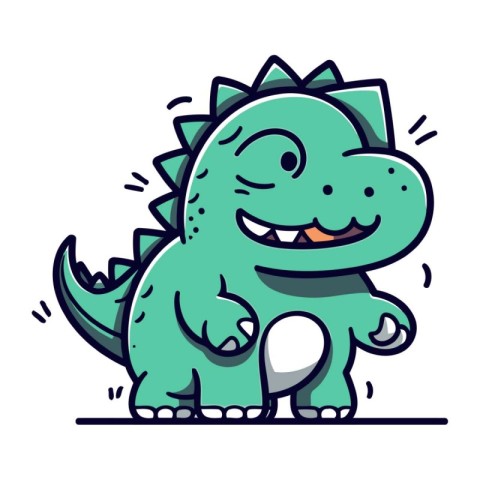 Cute cartoon dinosaur. Vector illustration of a funny dinosaur c