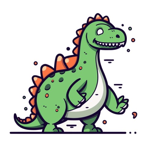 Cute cartoon dinosaur. Vector illustration of a prehistoric rept