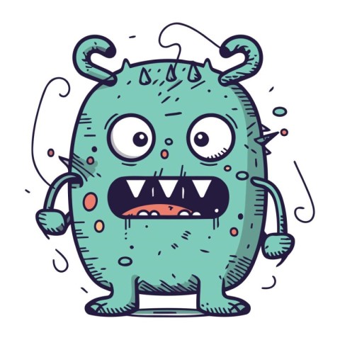 Funny cartoon monster. Vector illustration of a monster. Cartoon