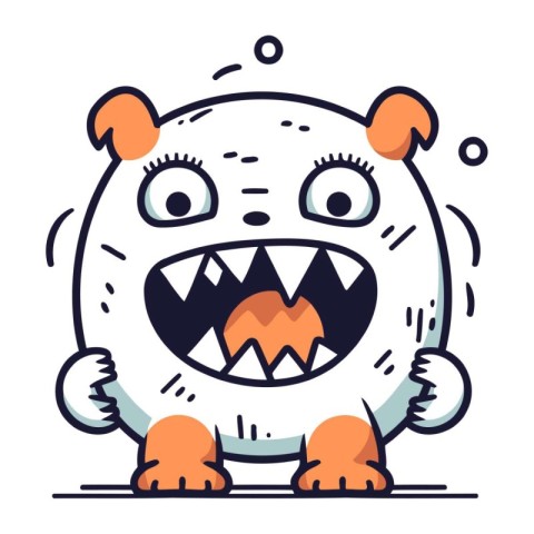 Funny cartoon monster. Vector illustration. Cute monster charact