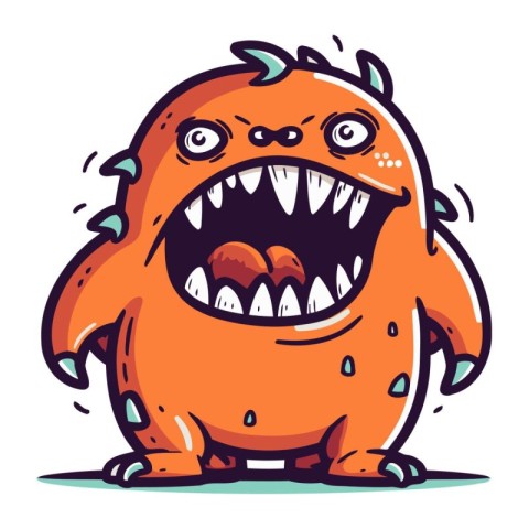 Cartoon monster. Vector illustration of a monster. Cartoon monst